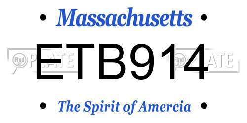 ETB914 Massachusetts License Plate