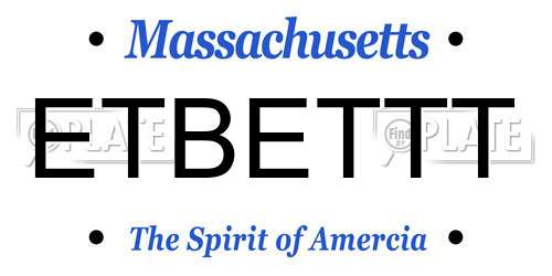 ETBETTT Massachusetts License Plate