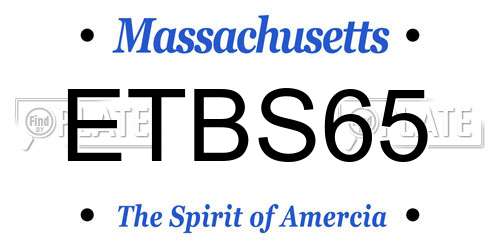 ETBS65 Massachusetts License Plate