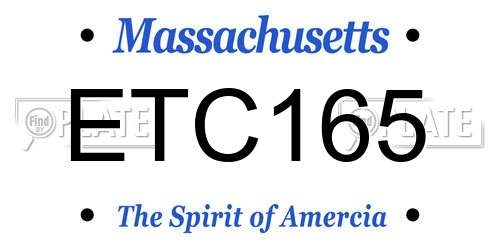 ETC165 Massachusetts License Plate