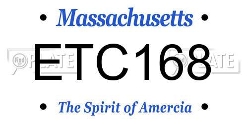 ETC168 Massachusetts License Plate