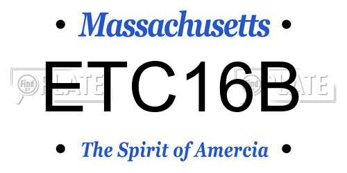 ETC16B Massachusetts License Plate