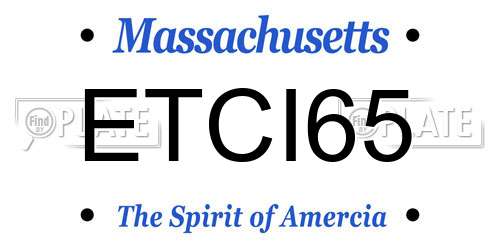 ETCI65 Massachusetts License Plate