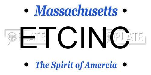 ETCINC Massachusetts License Plate