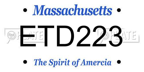 ETD223 Massachusetts License Plate