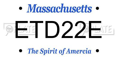 ETD22E Massachusetts License Plate