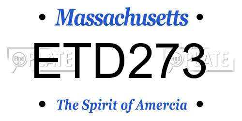 ETD273 Massachusetts License Plate