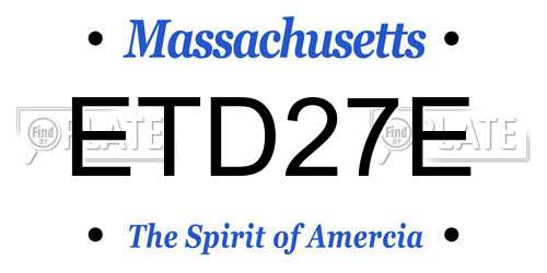 ETD27E Massachusetts License Plate