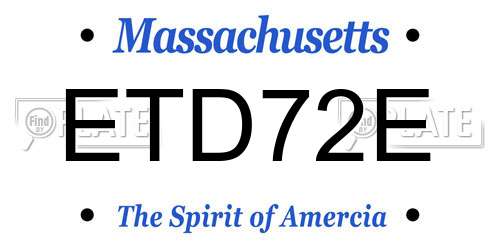 ETD72E Massachusetts License Plate