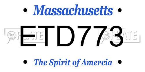 ETD773 Massachusetts License Plate