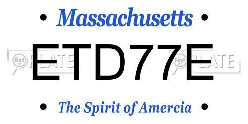 ETD77E Massachusetts License Plate