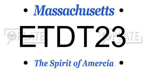 ETDT23 Massachusetts License Plate