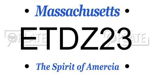 ETDZ23 Massachusetts License Plate