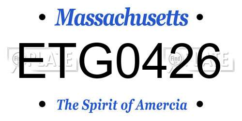 ETG0426 Massachusetts License Plate
