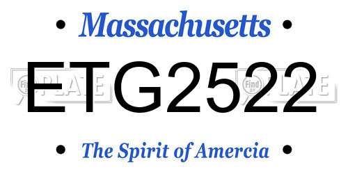 ETG2522 Massachusetts License Plate