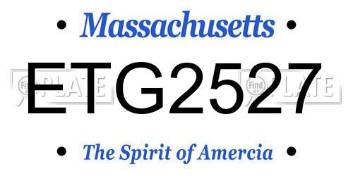 ETG2527 Massachusetts License Plate