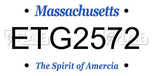 ETG2572 Massachusetts License Plate