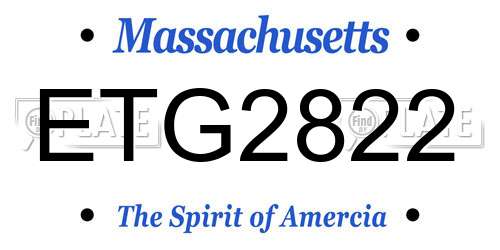 ETG2822 Massachusetts License Plate