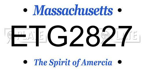 ETG2827 Massachusetts License Plate