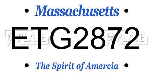 ETG2872 Massachusetts License Plate