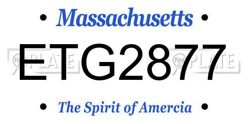 ETG2877 Massachusetts License Plate