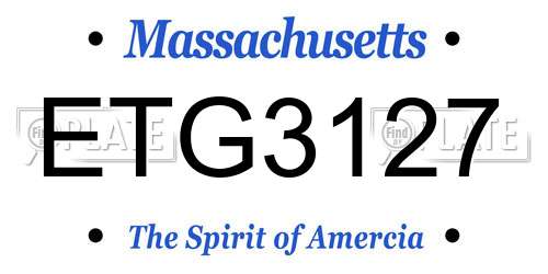 ETG3127 Massachusetts License Plate