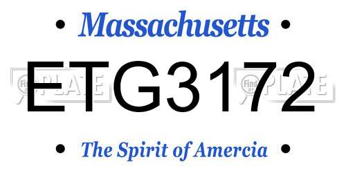 ETG3172 Massachusetts License Plate