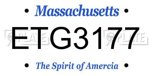 ETG3177 Massachusetts License Plate