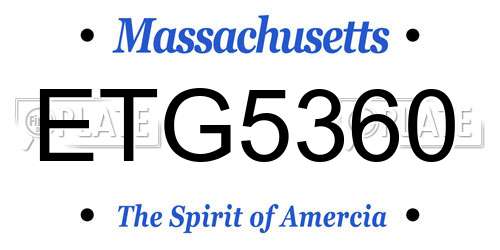 ETG5360 Massachusetts License Plate