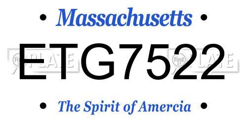 ETG7522 Massachusetts License Plate