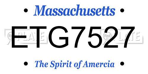 ETG7527 Massachusetts License Plate