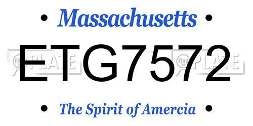ETG7572 Massachusetts License Plate