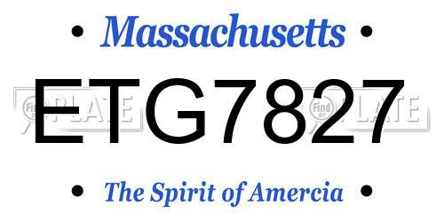 ETG7827 Massachusetts License Plate