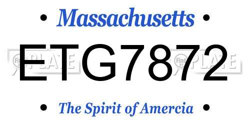 ETG7872 Massachusetts License Plate