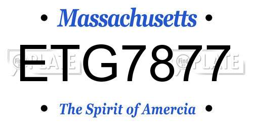 ETG7877 Massachusetts License Plate