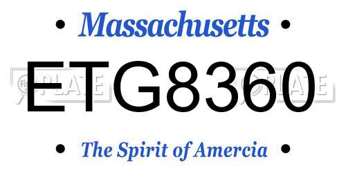 ETG8360 Massachusetts License Plate
