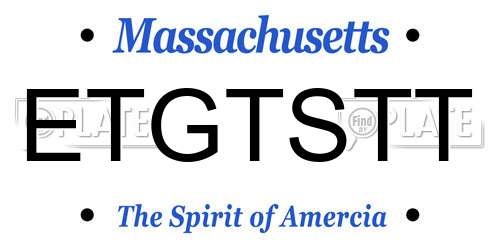 ETGTSTT Massachusetts License Plate