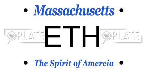 ETH Massachusetts License Plate