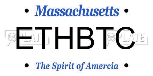 ETHBTC Massachusetts License Plate