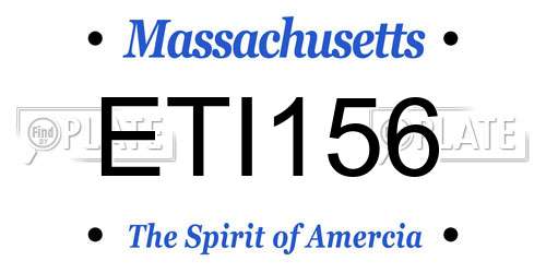 ETI156 Massachusetts License Plate
