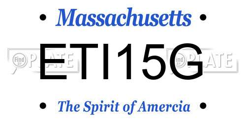 ETI15G Massachusetts License Plate