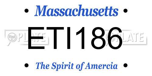 ETI186 Massachusetts License Plate