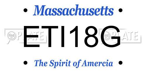 ETI18G Massachusetts License Plate