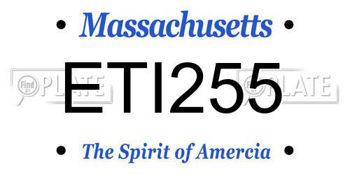 ETI255 Massachusetts License Plate
