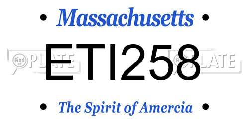 ETI258 Massachusetts License Plate