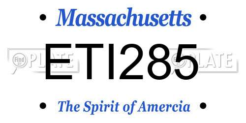ETI285 Massachusetts License Plate