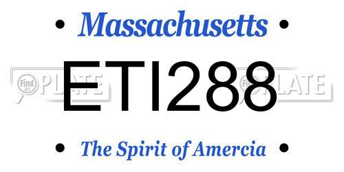 ETI288 Massachusetts License Plate