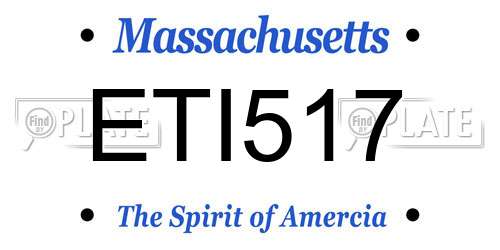 ETI517 Massachusetts License Plate