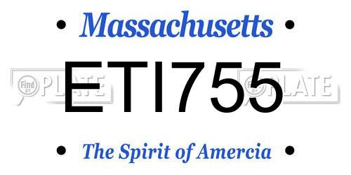 ETI755 Massachusetts License Plate