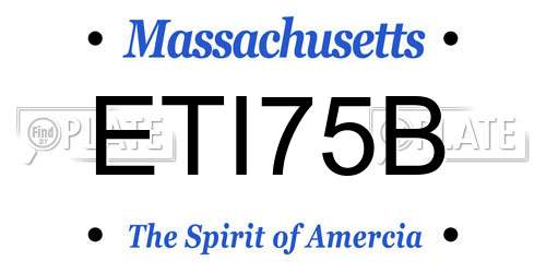 ETI75B Massachusetts License Plate